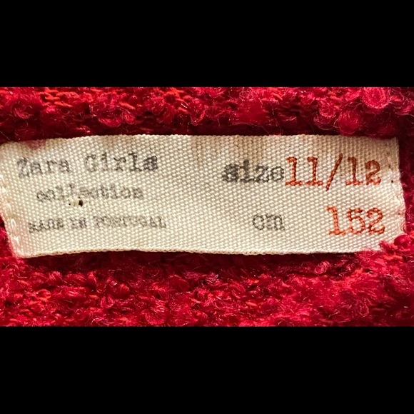 Red Zara Girls Knit Dress size 11/12 - Picture 3 of 4